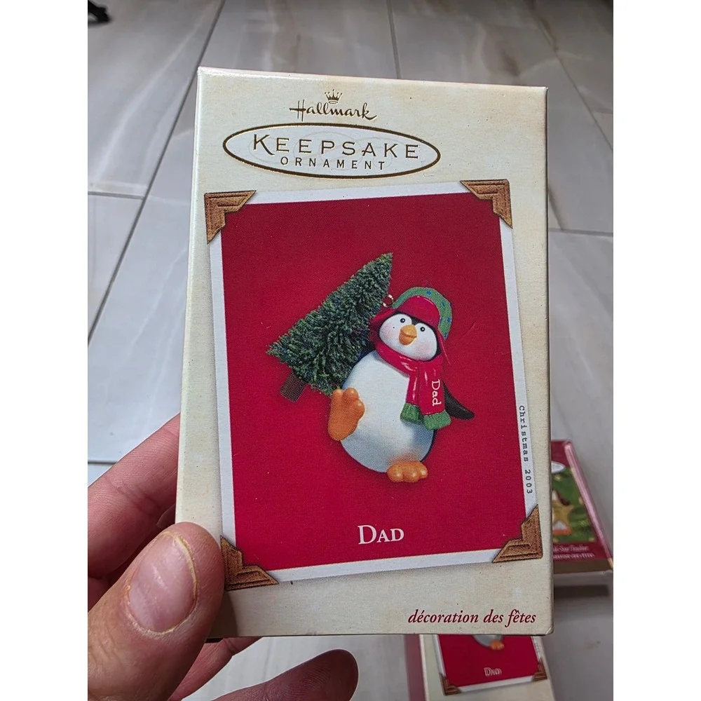 Hallmark Keepsake Ornament Lot 5pc Penguins Dad Mom Teacher Gift Bearers 1996 E1